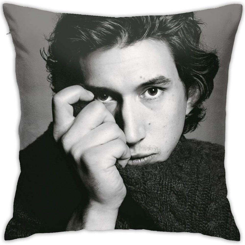 ADAM DRIVER 17”x17” Soft Velvety Pillowcase Cover w/ hidden zipper. NEW AMAZING